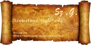Szekulesz Győző névjegykártya