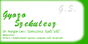 gyozo szekulesz business card